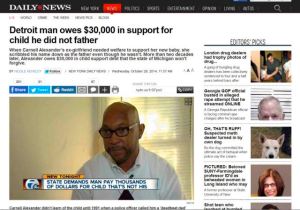 Although test shows Carnell Alexander is not the father of a child a female judge ignores the truth and makes him pay